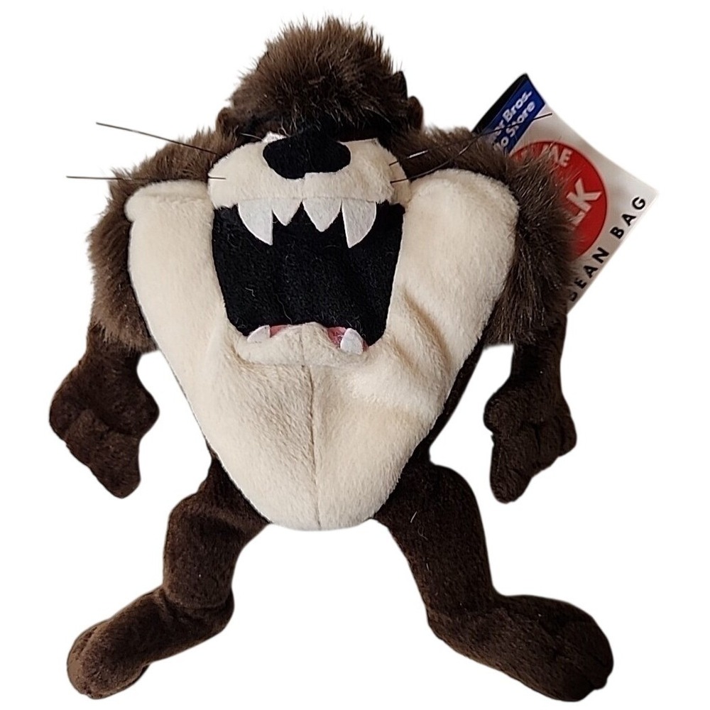 VINTAGE Taz Tazmanian Devil Beanbag Plush Warner Brothers 1998 New Old Stock NOS